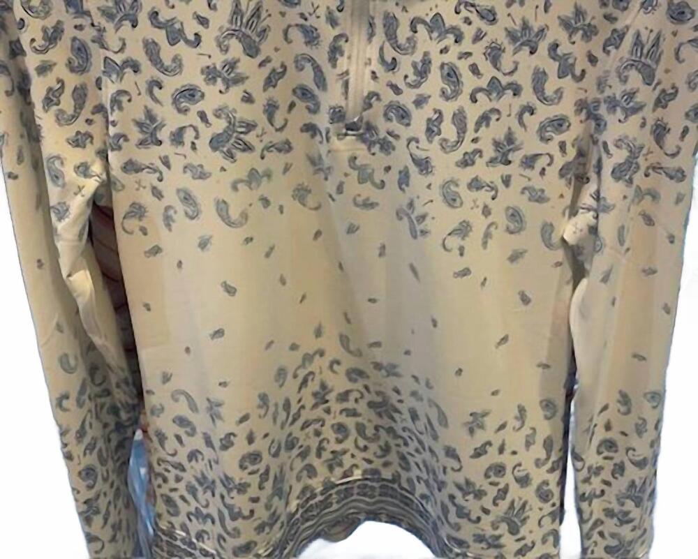 NEW PETER MILLAR women's long sleeve top in white/blue